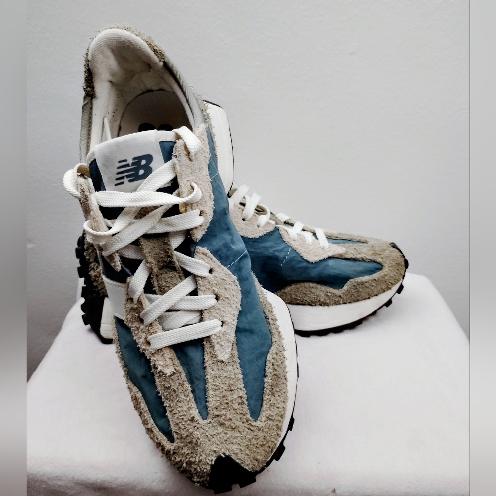 New Balance Blue and Tan Sneakers